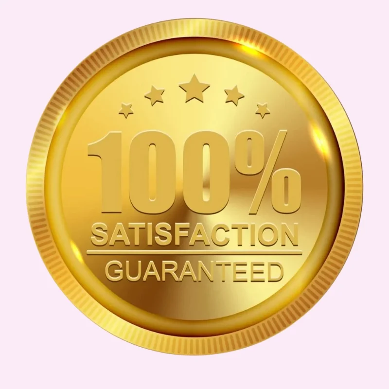 100% satisfaction guaranteed gold badge for secure and trusted online shopping