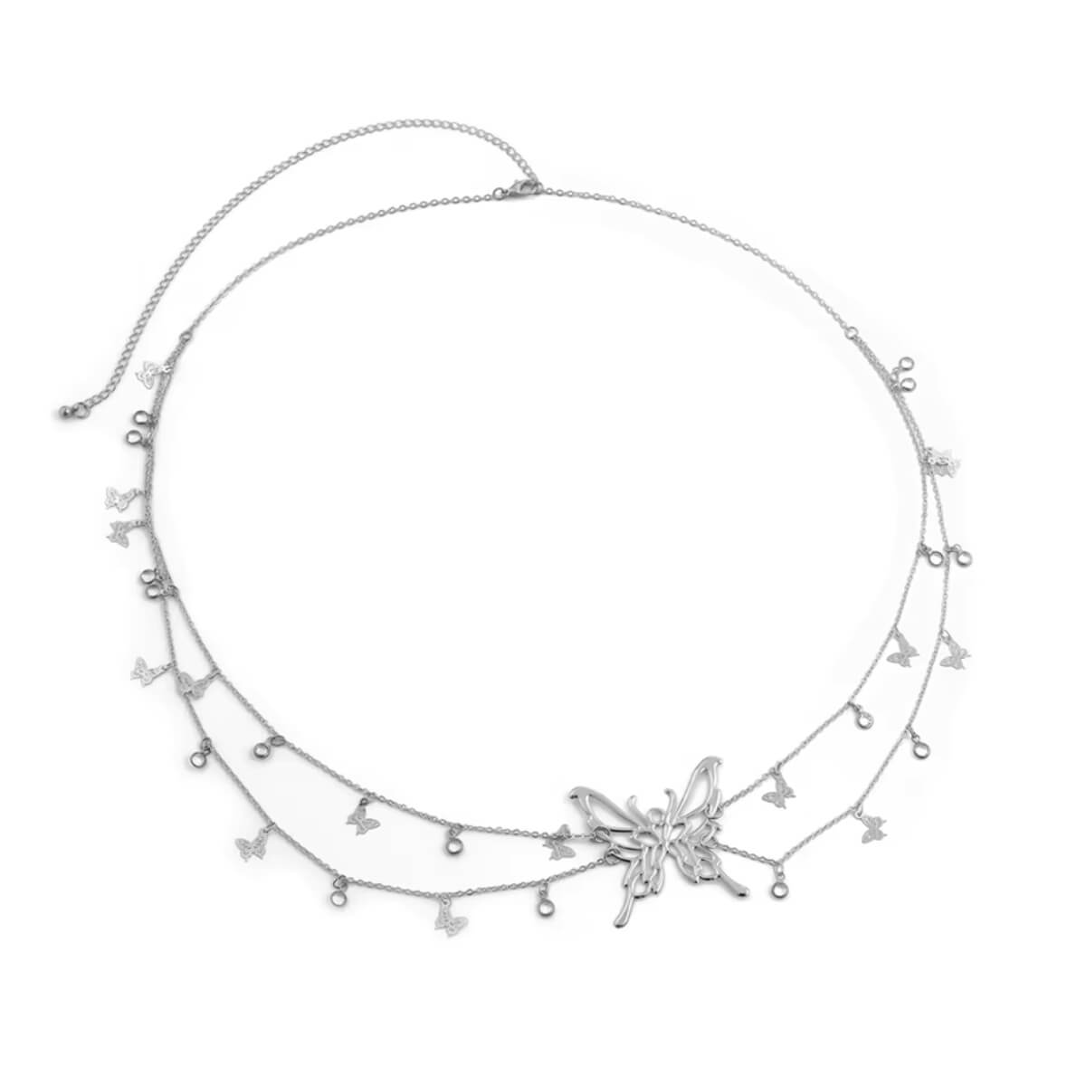 Butterfly Charm Belly Chain In Silver