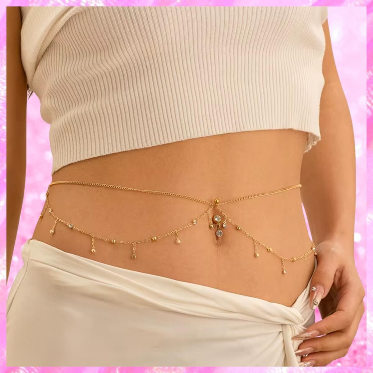 Crystal Belly Chain Belly Ring