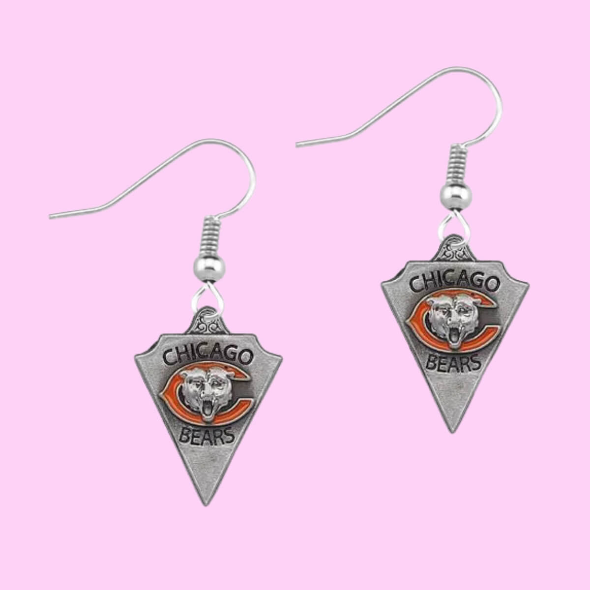Football Team Logo Earrings Chicago Bears