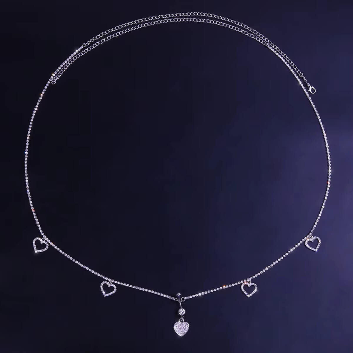 Heart Charm Belly Chain With Belly Ring