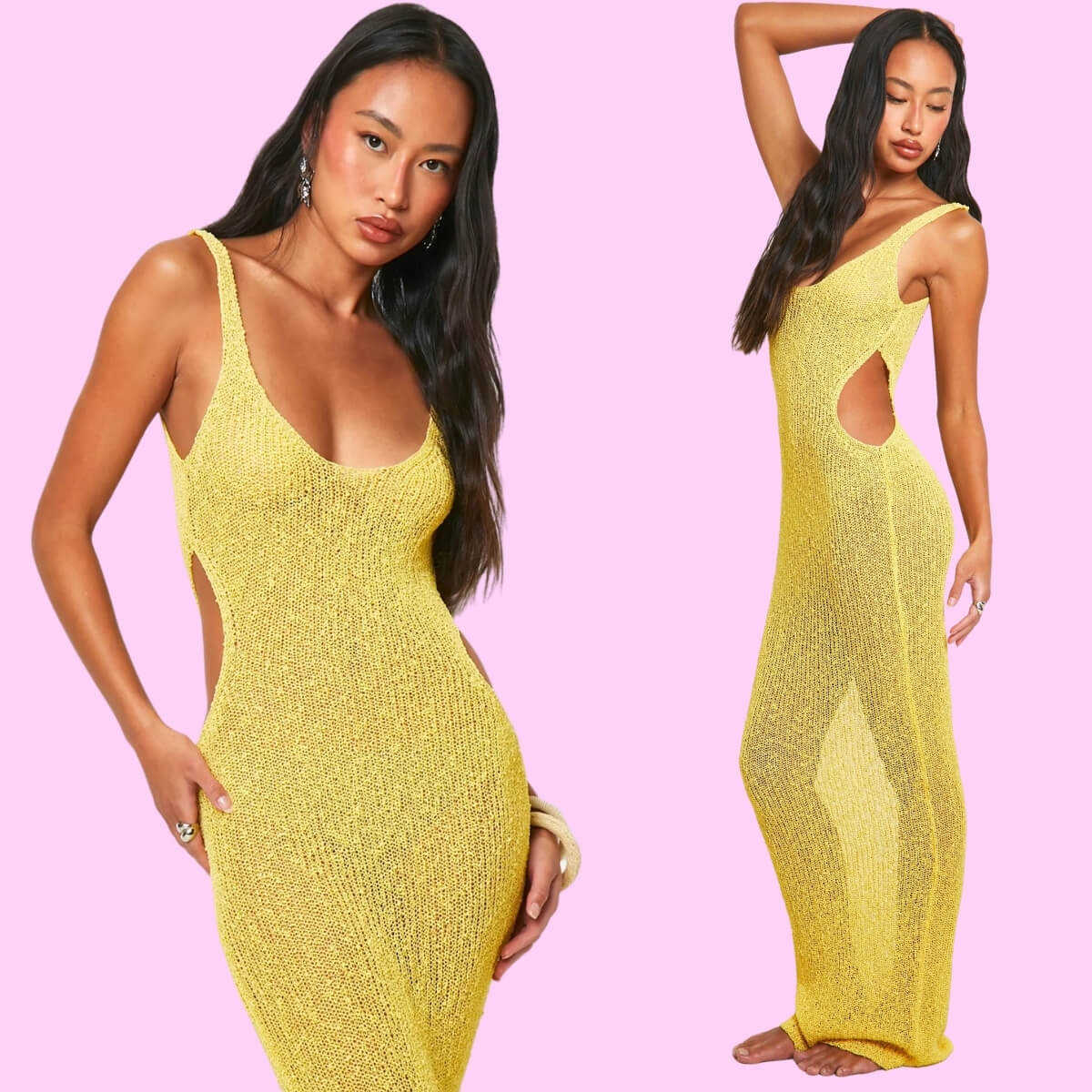 Crochet Cut Out Beach Maxi Dress