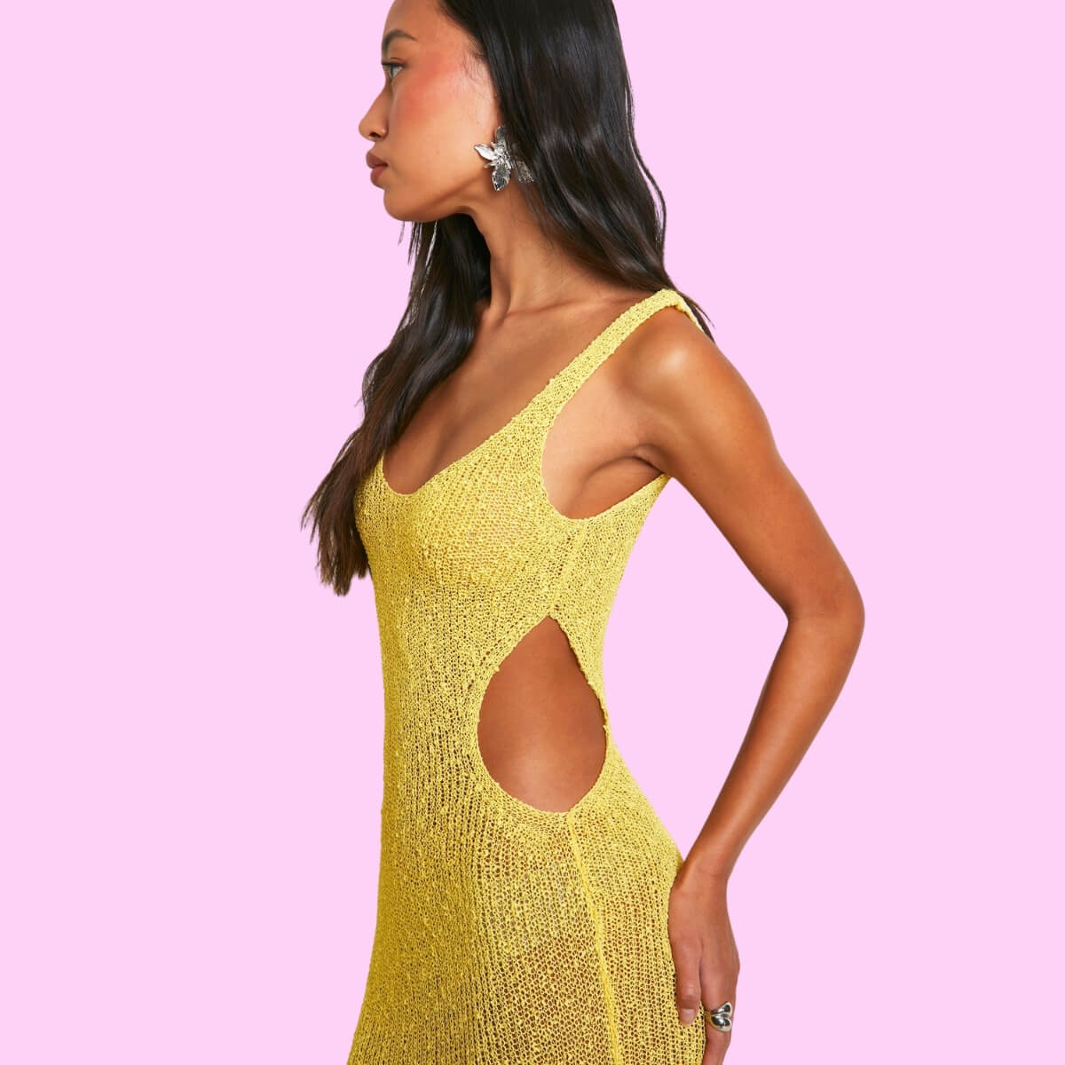 Crochet Cut Out Beach Maxi Dress