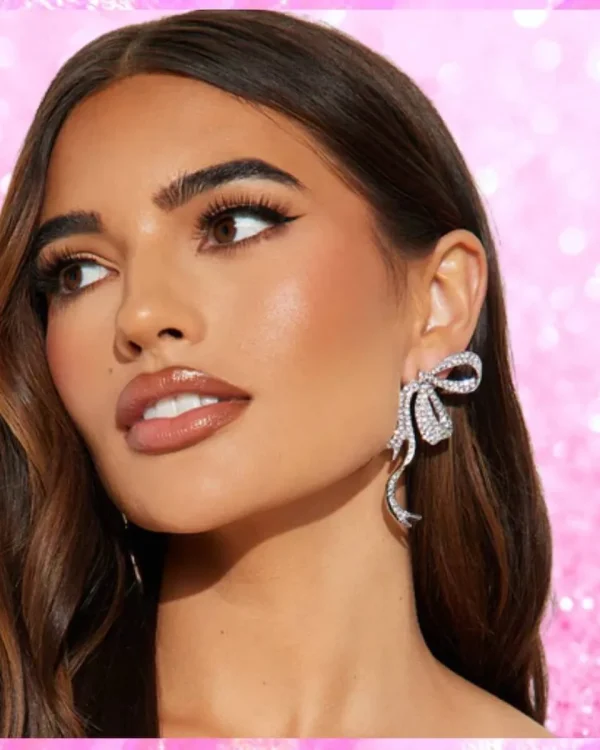 Big Bow Rhinestone Earrings