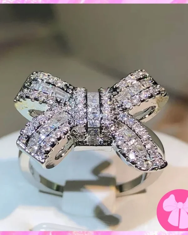 Bow Shaped Lab Created Diamond Ring