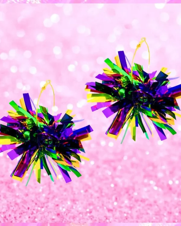 Mardi Gras Confetti Hoop Earrings