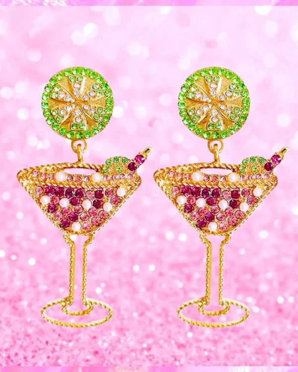 Martini Cocktail Drop Earrings