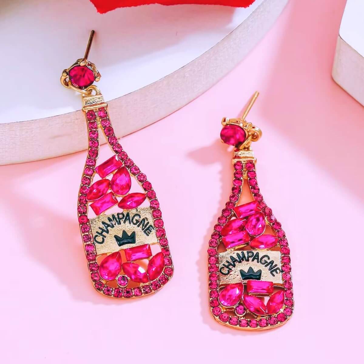 Pink Champaign Earrings