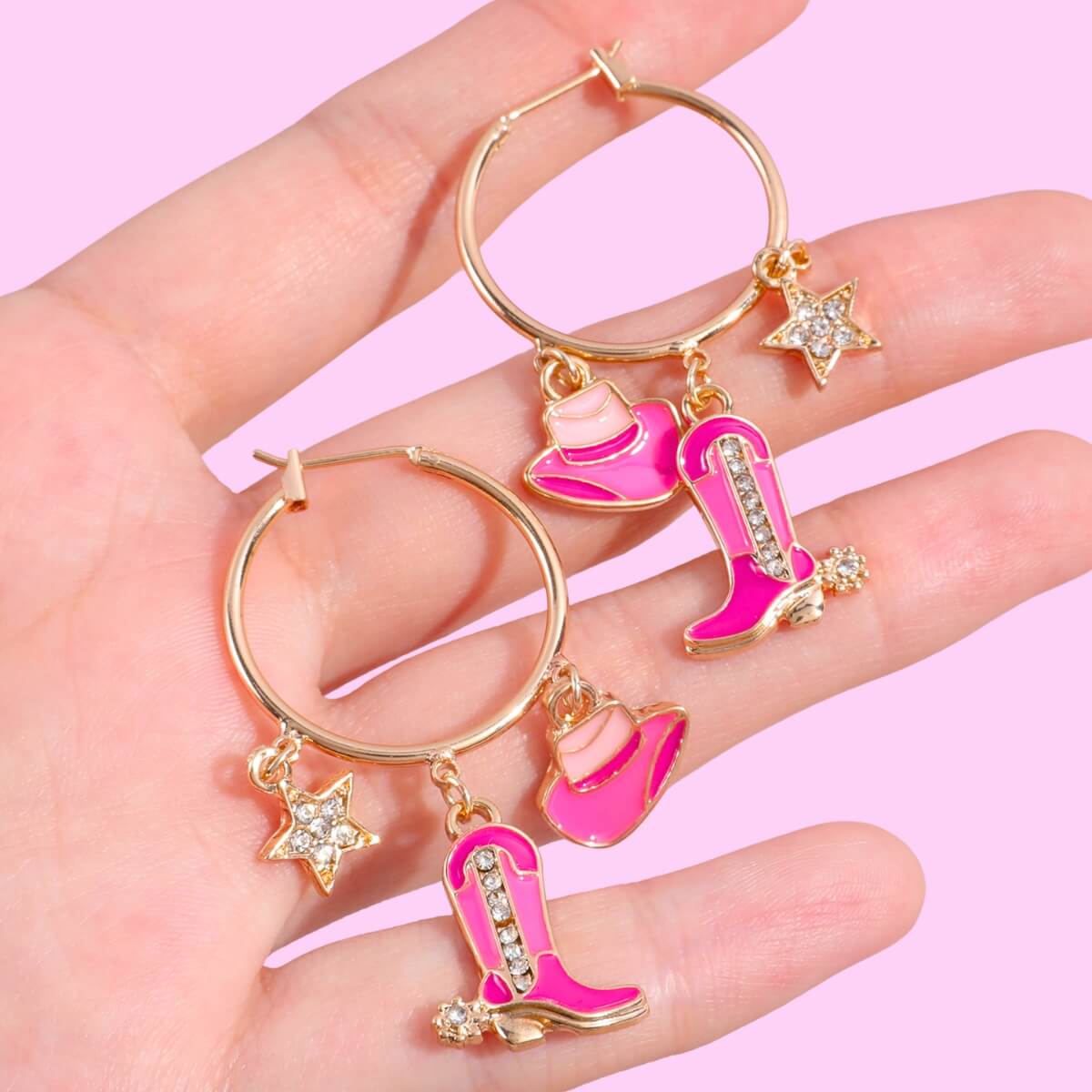 Western Cowboy Hat Boot Earring