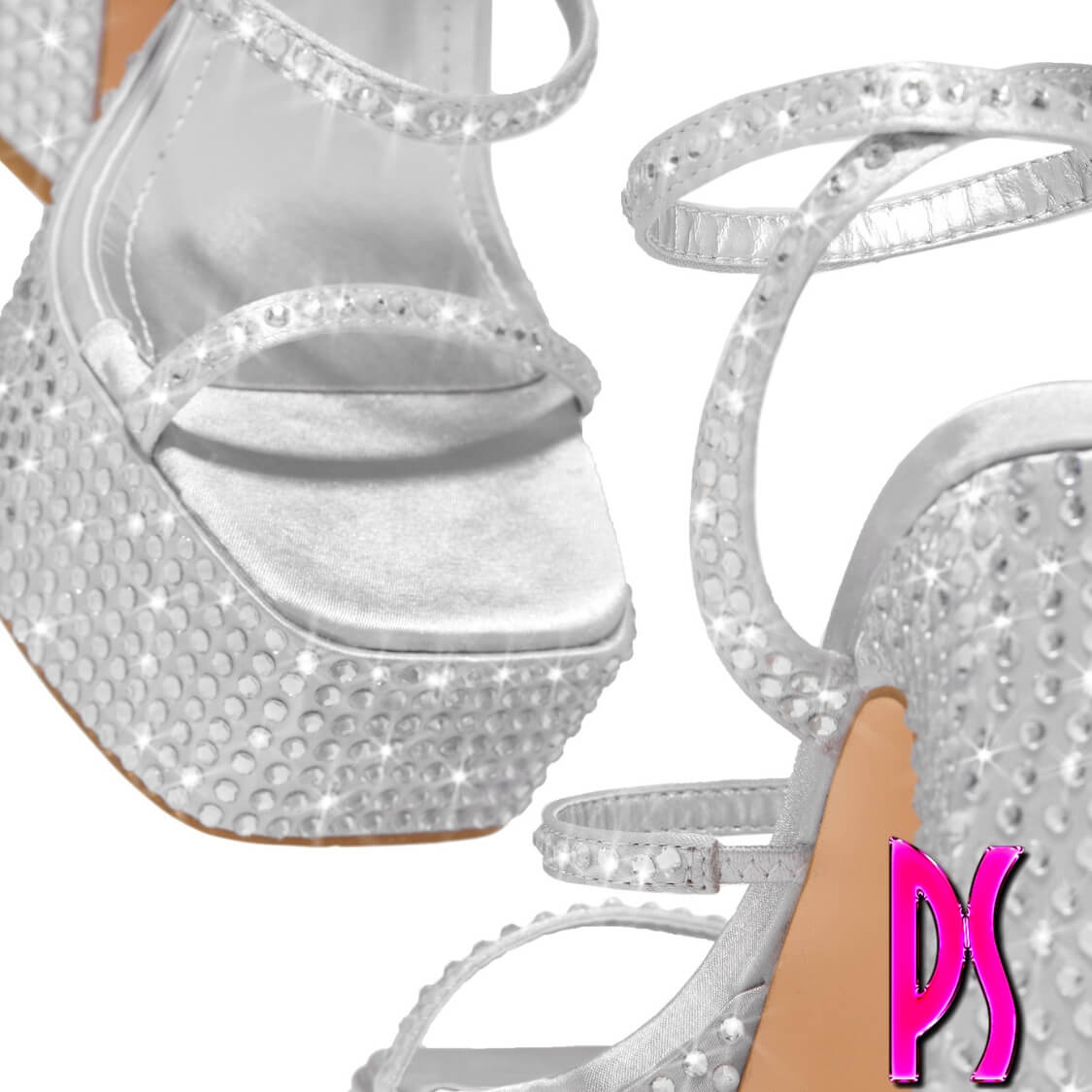 Block Heel Diamond Heels