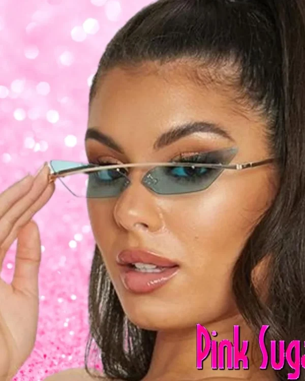 00 Blue Lense Brow Bar Cat Eye Sunglasses