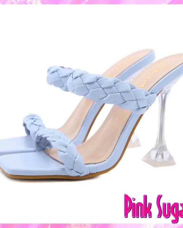 00 Braided Strap High Heel Mules 3 1
