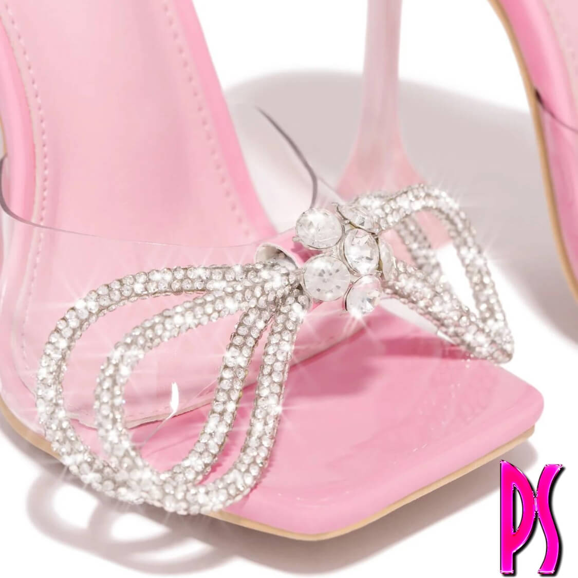 Embellished Bow Strap High Heels