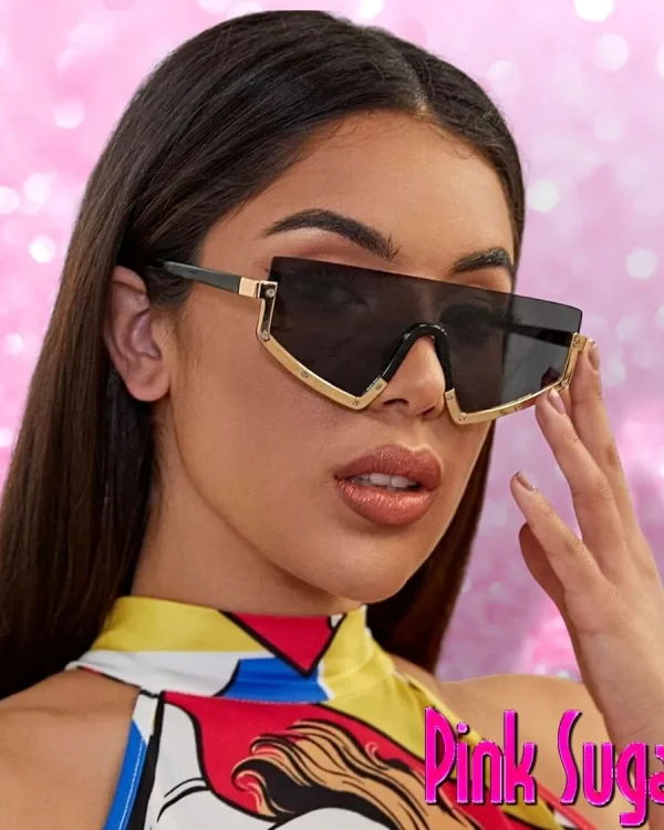 00 Flat Top Half Metal Frame Sunglasses