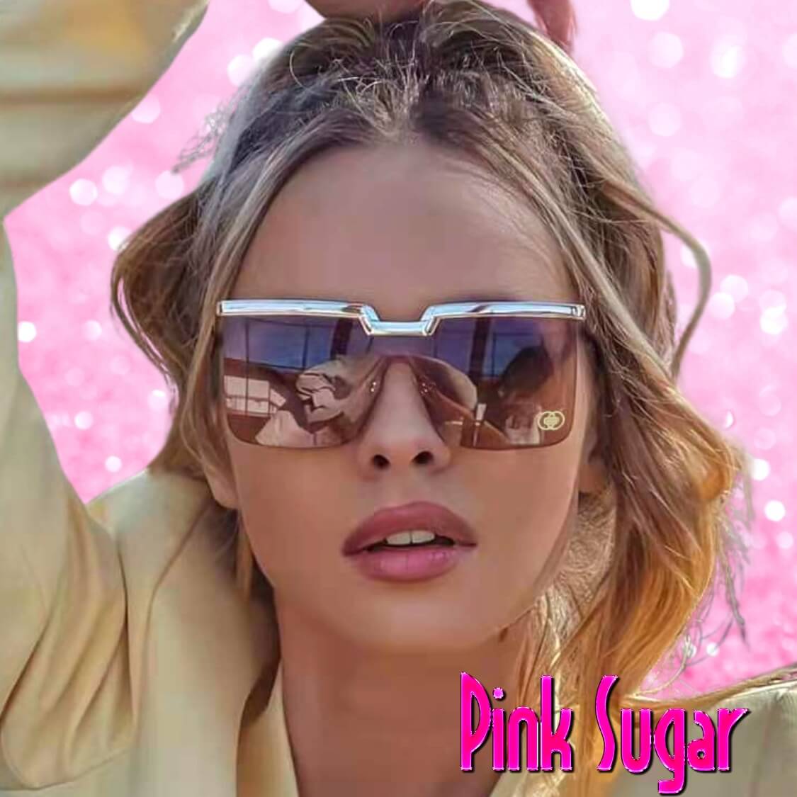 Gold Top Oversized Square Sunglasses