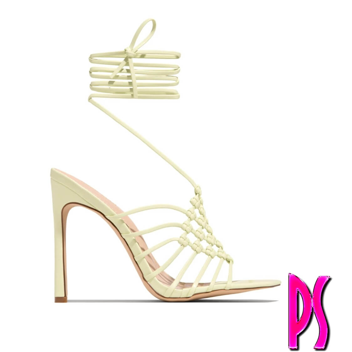Mint Strappy Lace Up High Heels