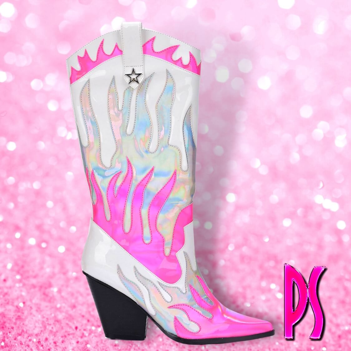 Pink Flame Country Boots