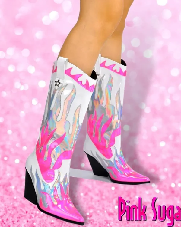 00 Pink Flame Country Boots