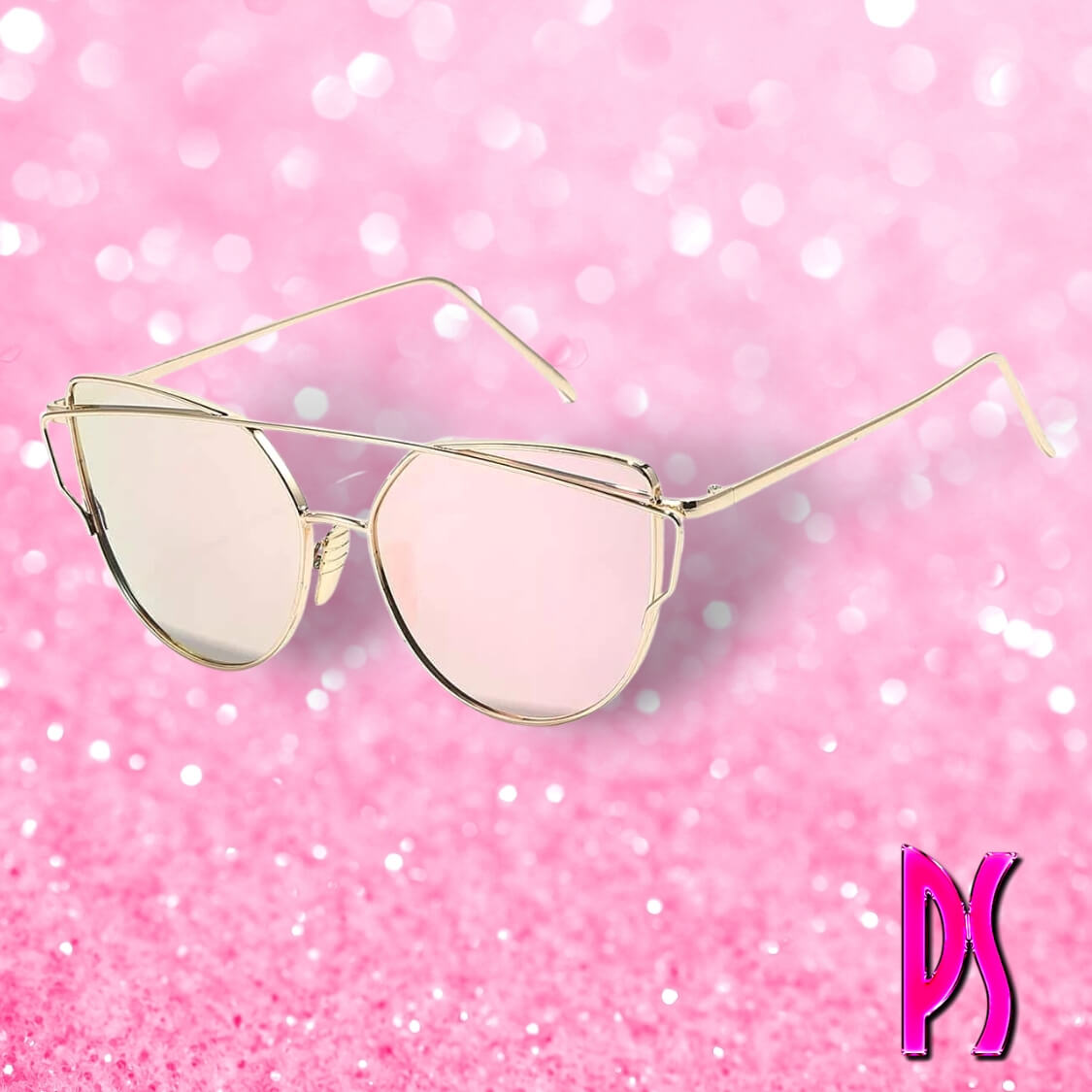 Pink Mirrored Cat Eye Sunglasses