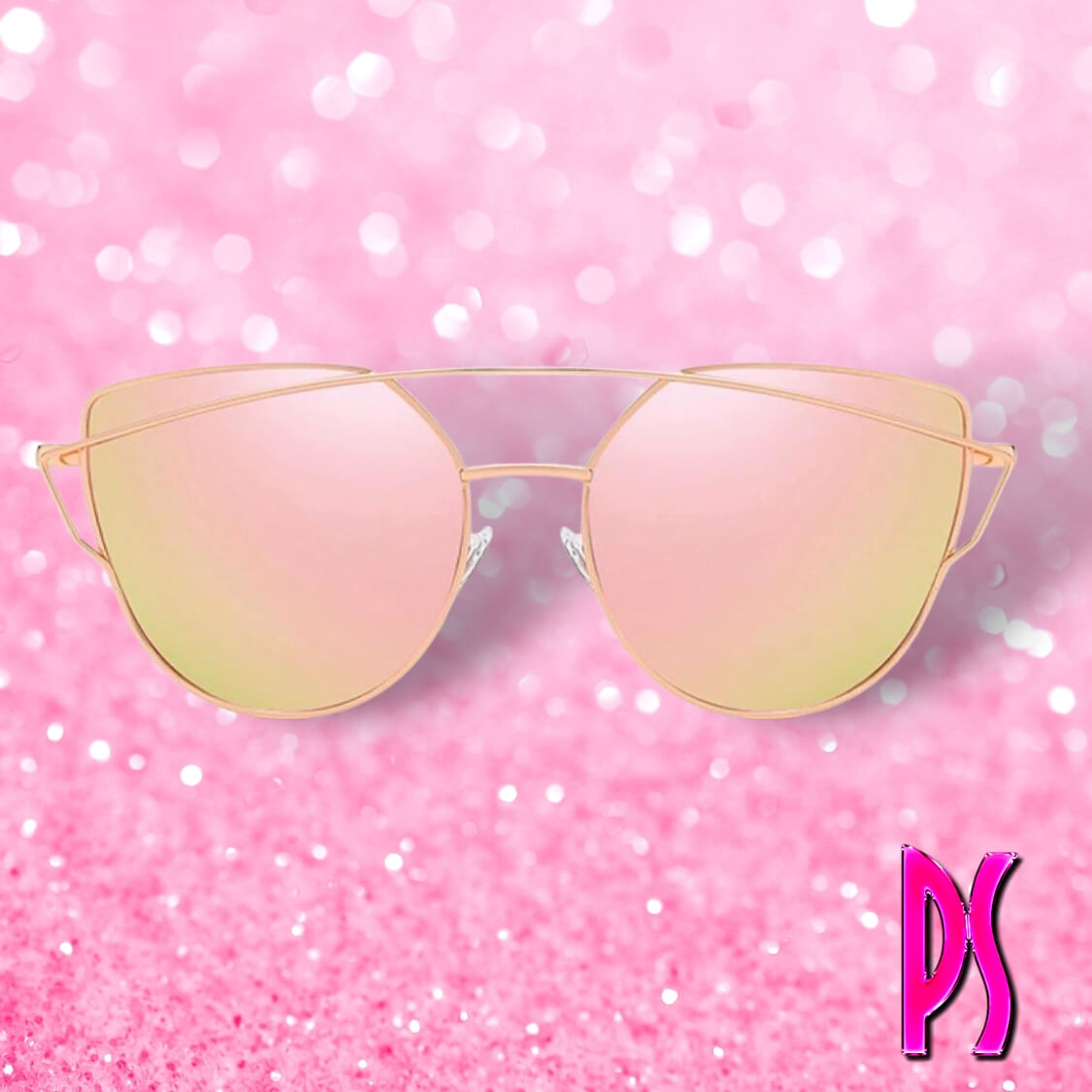 Pink Mirrored Cat Eye Sunglasses