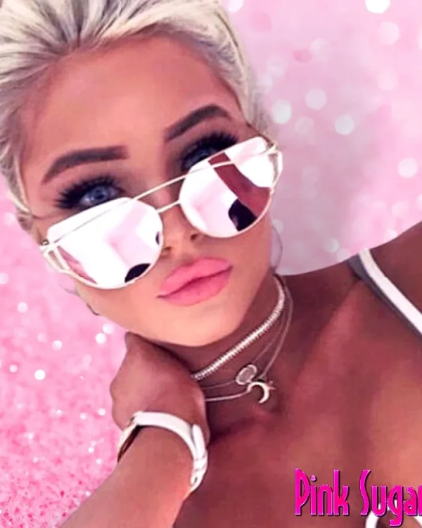 00 Pink Mirrored Cat Eye Sunglasses