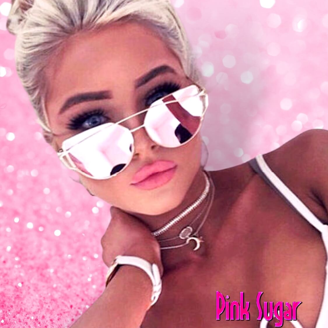 Pink Mirrored Cat Eye Sunglasses