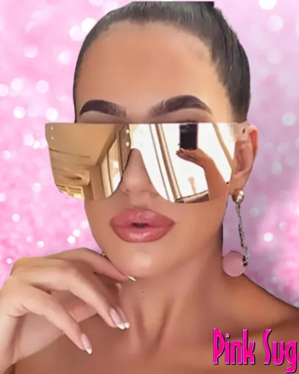00 Pink Mirrored Flat Top Sunglasses 1
