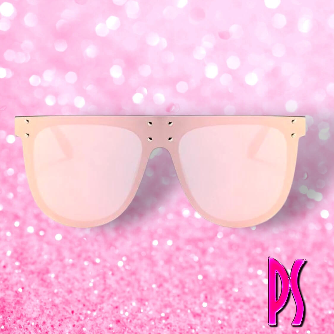 Pink Mirrored Flat Top Sunglasses