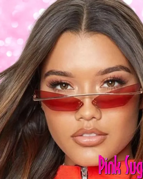 00 Red Lense Brow Bar Cat Eye Sunglasses