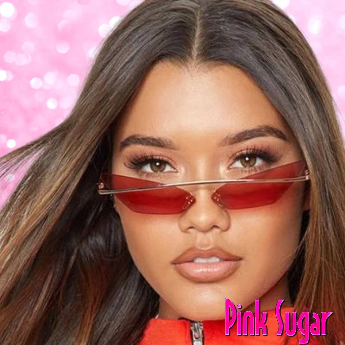Red Lense Brow Bar Cat Eye Sunglasses