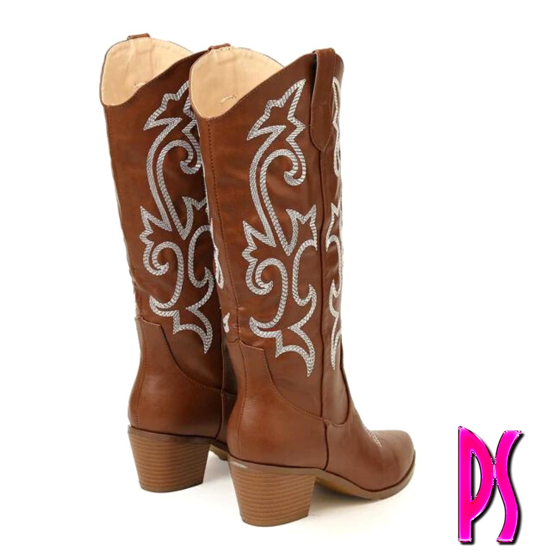 Stacked Heel Western Boots