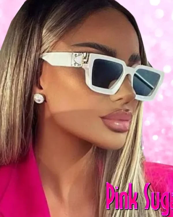 00 White Square Sunglasses