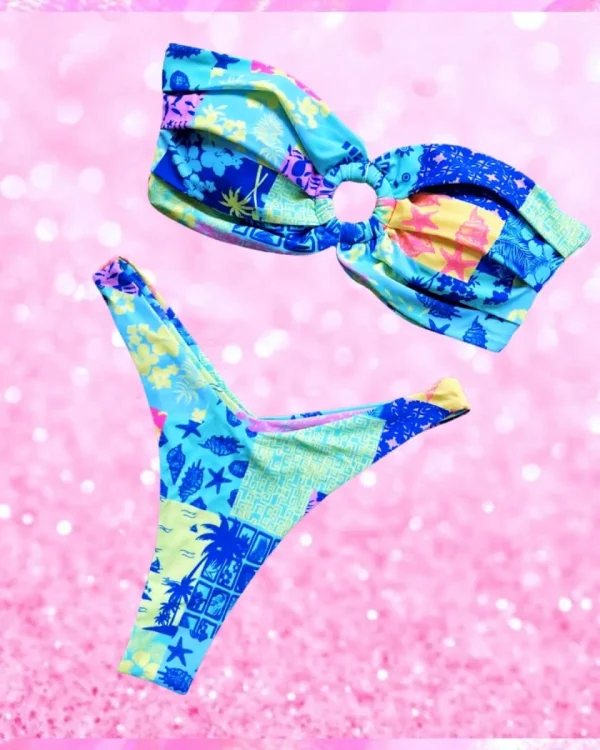 Ring Detail Bandeau Bikini Set