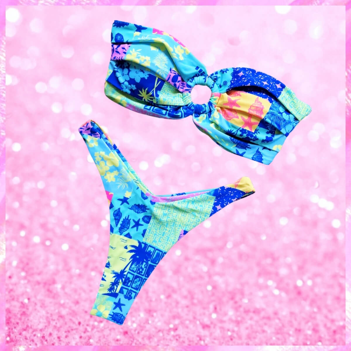 Ring Detail Bandeau Bikini Set