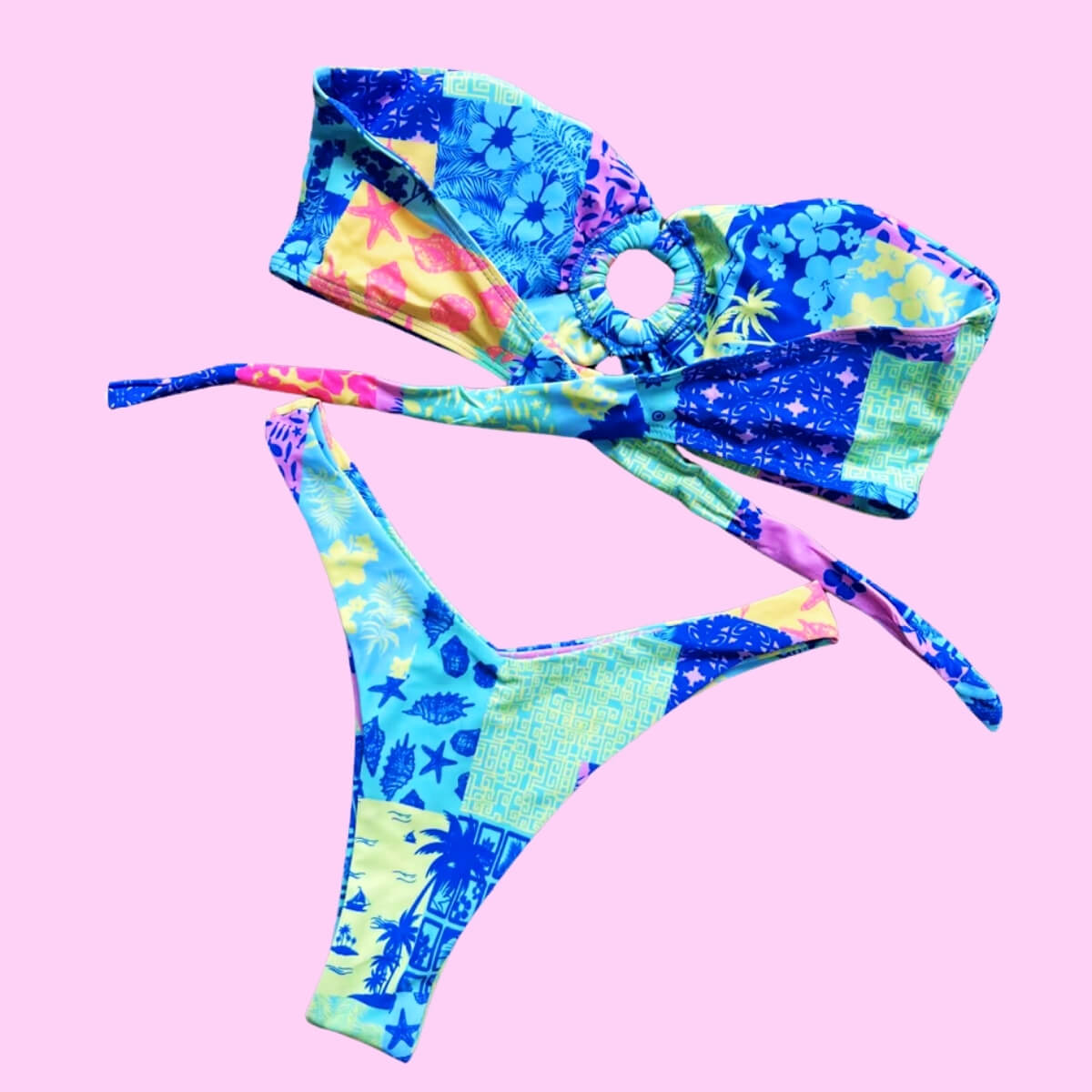 Ring Detail Bandeau Bikini Set