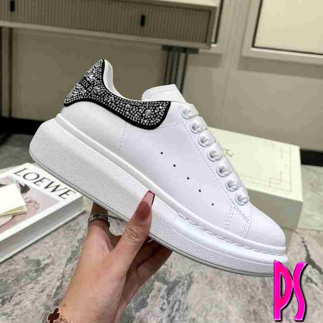 Alexander McQueen Sneakers With Crystals Clear Crystals