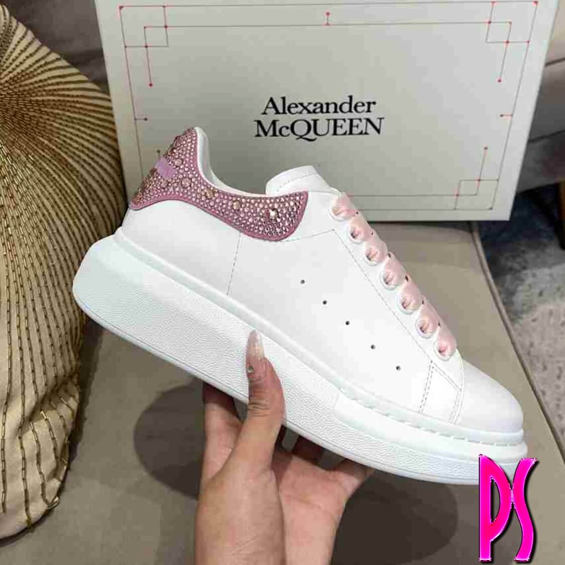 Alexander McQueen Sneakers With Crystals Pink