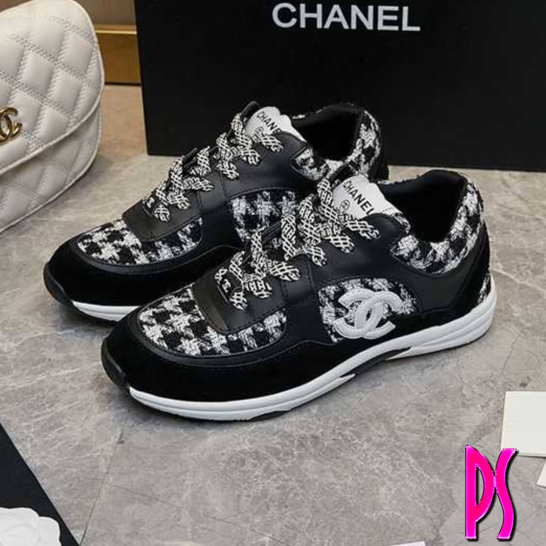 Chanel Houndstooth Sneakers 