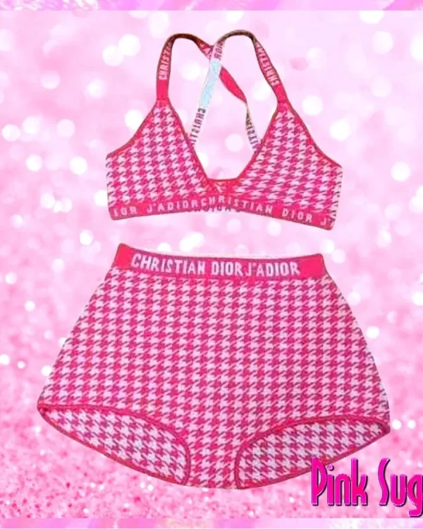 00 Christian Dior Houndstooth Bikini 3 1