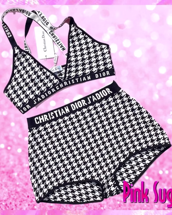 00 Christian Dior Houndstooth Bikini 3