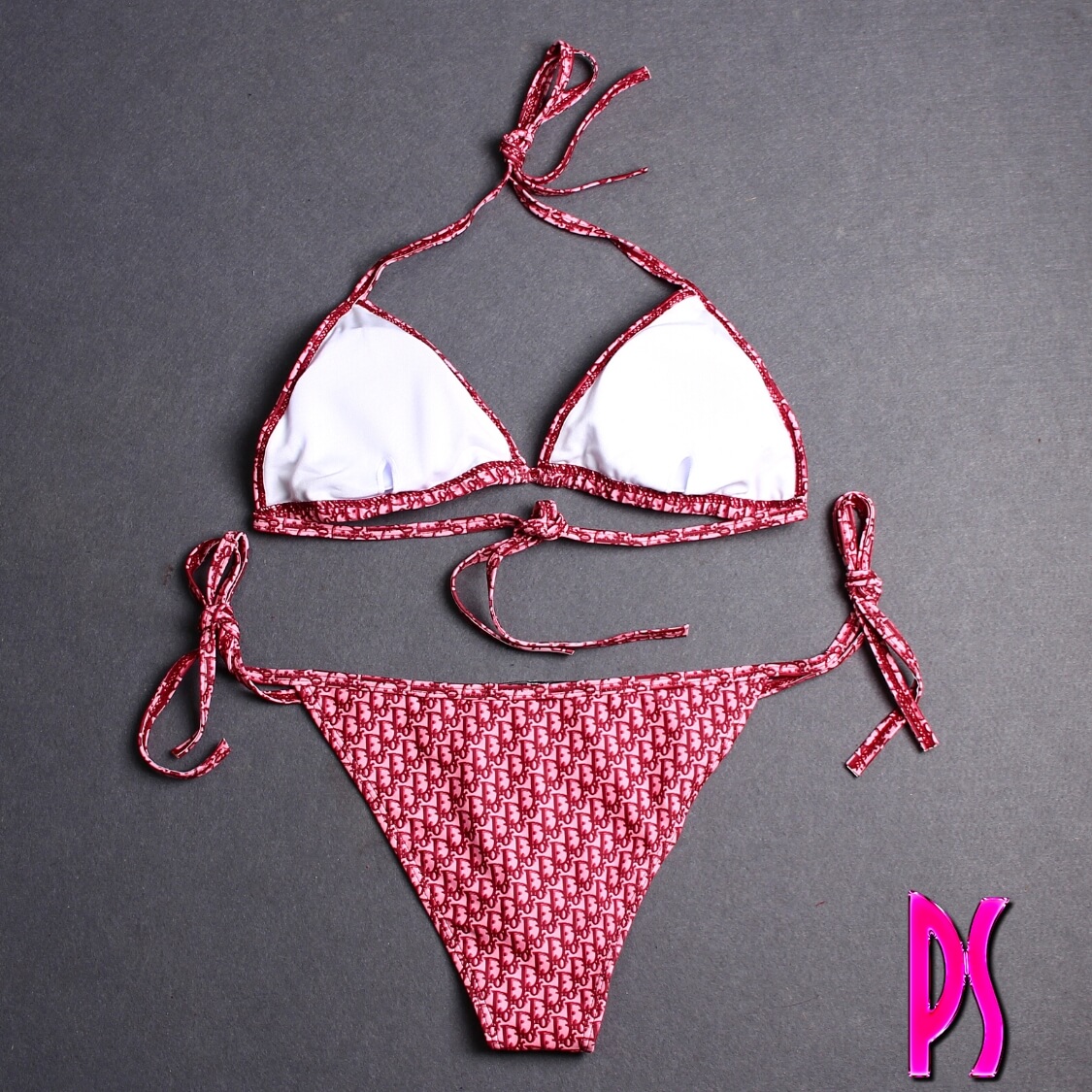 Christian Dior Monogram Bikini Burgundy
