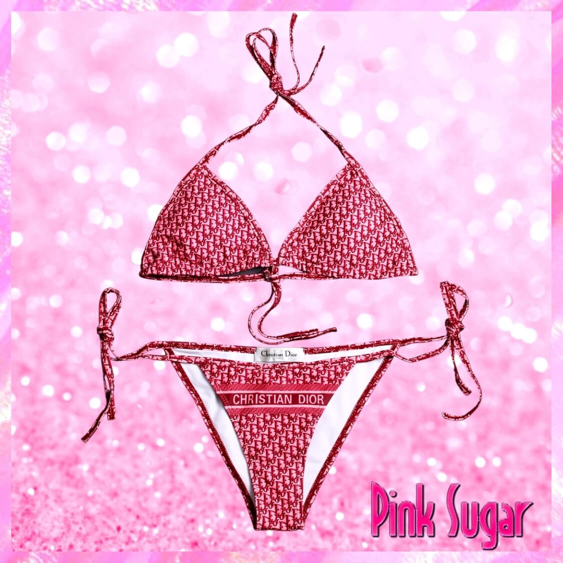 Christian Dior Monogram Bikini Burgundy