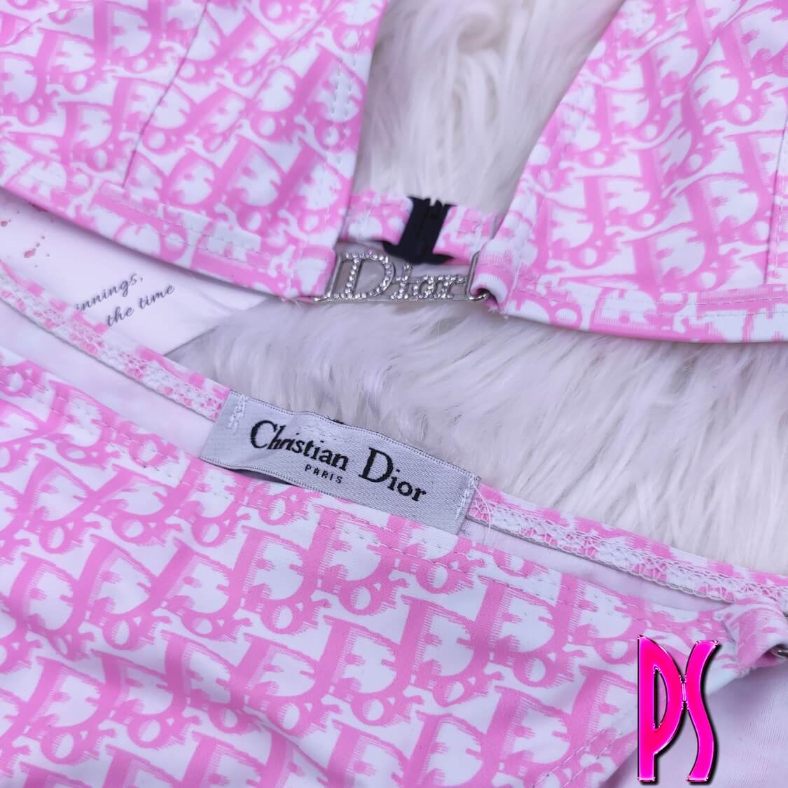 Christian Dior Halter Bikini Pink