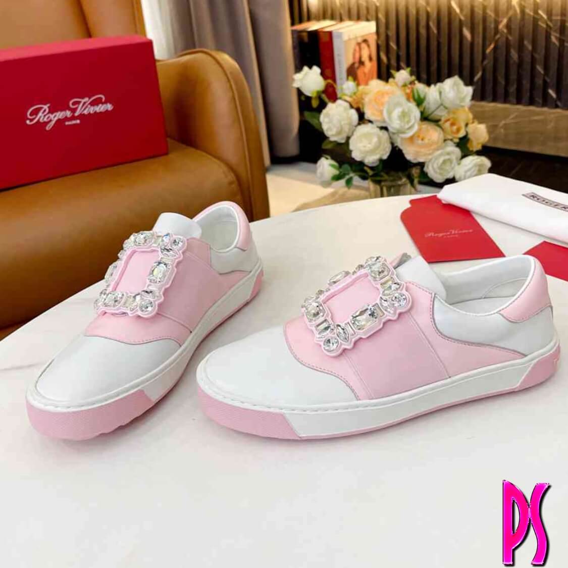 Roger Vivier Embellished Slip-On Sneakers