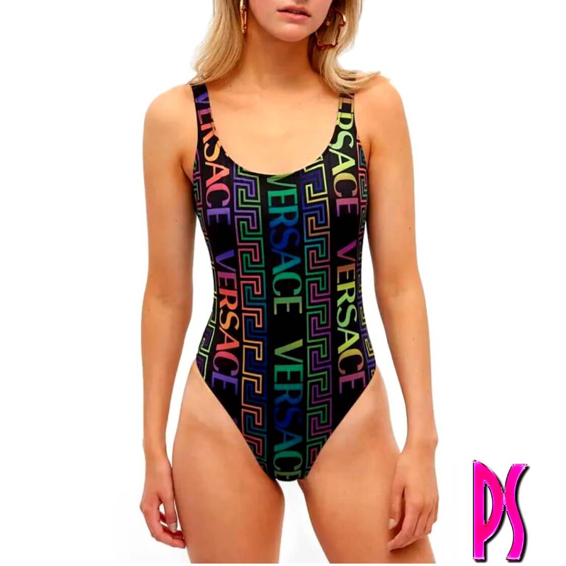 Versace Rainbow Logo Swimsuit