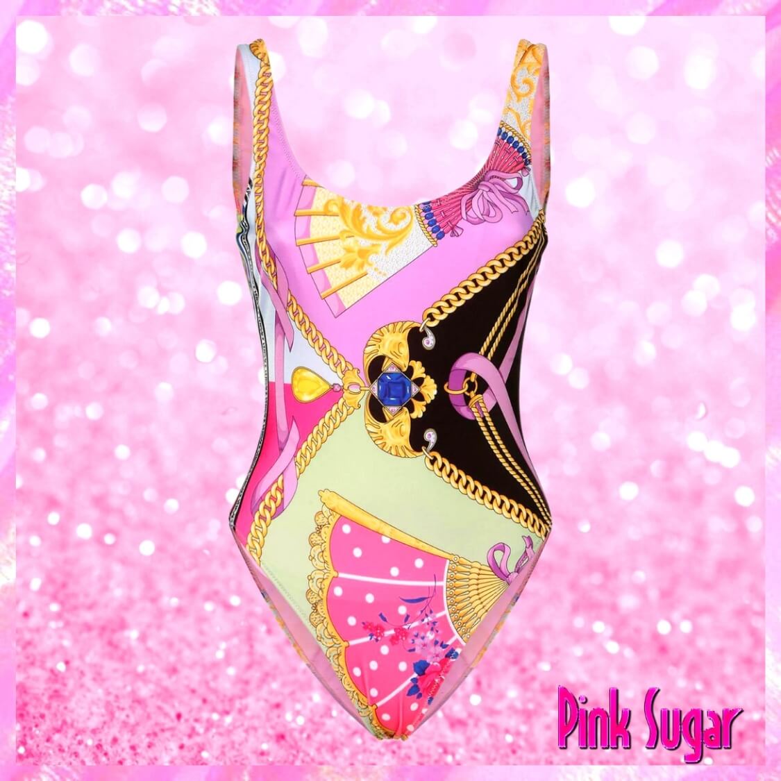 Versace Fan Printed Swimsuit