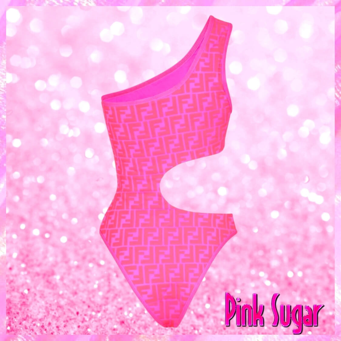Fendi Cut Out Hot Pink Swimsuit