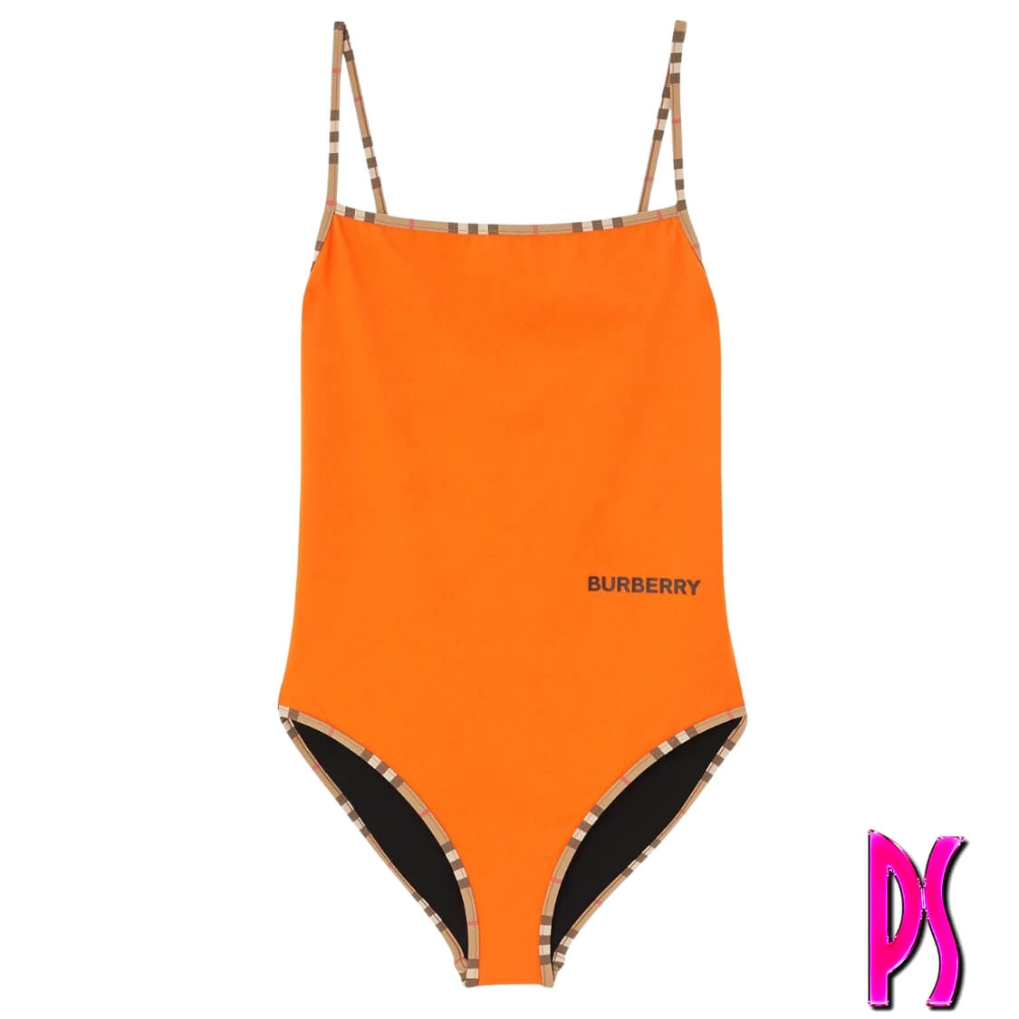 Burberry Plaid Trim Swimsuit 