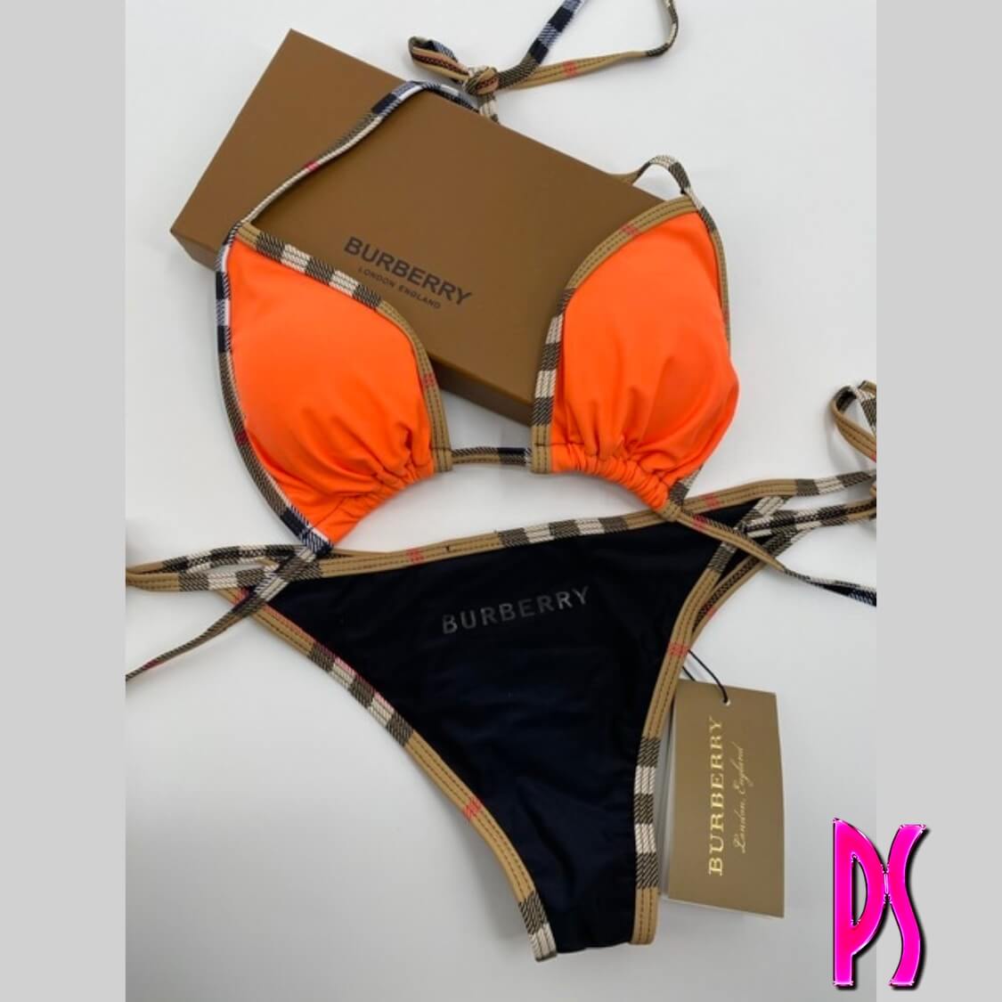 Burberry Plaid Trim Bikini 