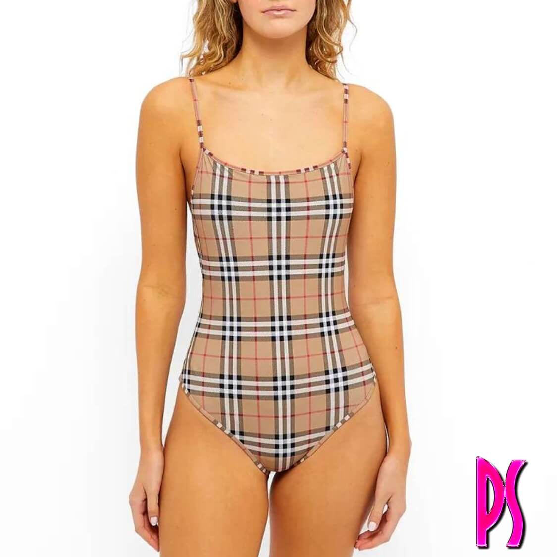 Burberry Delia Checkered Swimsuit 